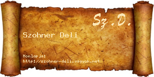 Szohner Deli névjegykártya